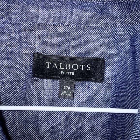 Talbots Denim Double Breasted Blazer - Blue 12P - Picture 5 of 8
